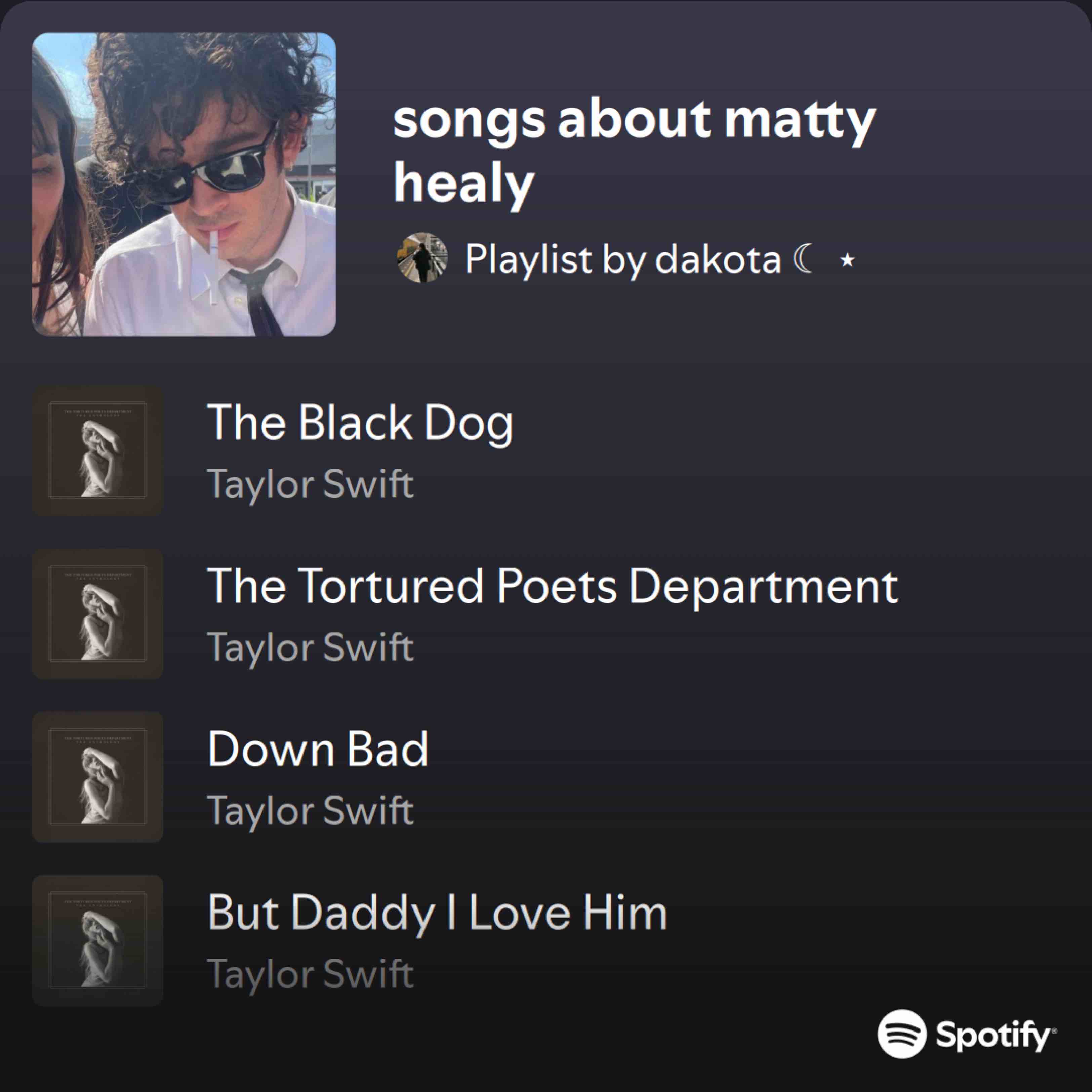 songs about matty healy - playlist by dakota ☾ ⋆ | Spotify